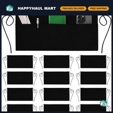 3 Pocket Waist Apron - Water Resistant Half Apron for Men Women, 24 Pack Black