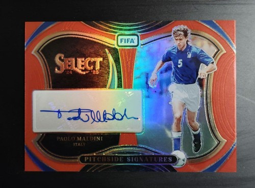 Paolo Maldini [Red] ##PS-PM 2024 Panini Select FIFA Pitchside Signature card