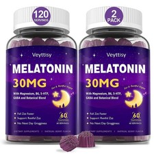 Veyttisy Melatonin 30mg Gummies for Adults - Sugar Free Sleep Aid Max Strength