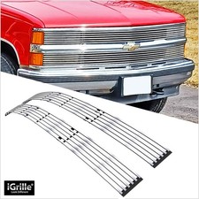 Fits 1994-1999 Chevy Ck Pickup Phantom Upper Stainless Chrome Billet Grille