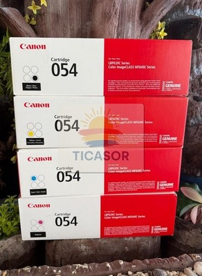 Canon 054 Genuine Toner Cartridge  4-Color set  Black Cyan Yellow Magenta