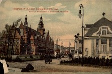 Exposition de Bruxelles 1910 Pavillon Nederlandais vintage postcard a383
