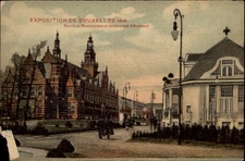 Exposition de Bruxelles 1910 Pavillon Nederlandais vintage postcard a383