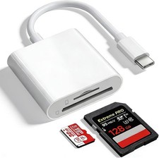 SD Card Reader For Iphone Usb C 15/16/17, Sd 2 Slot White ....