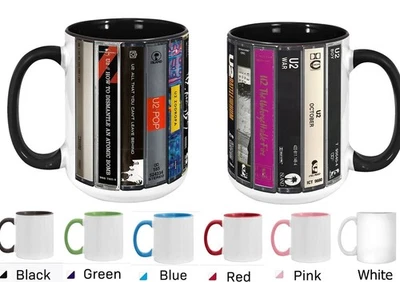 U2 Albums Cassette Retro Collection Accent Mug