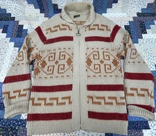 VTG PENDLETON 100% WOOL CARDIGAN SWEATER XL BIG LEBOWSKI THE DUDE 70s 80s USA