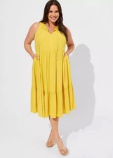 NWT Torrid Midi Wash Gauze Tiered Dress Size 5X Sleeveless