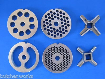 SMOKEHOUSE CHEF #12 Meat Grinder Plates and Knife for Hobart and Others