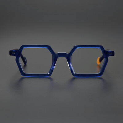 Hexagon Acetate Glasses Frame Geometric Square Strong Plastic
