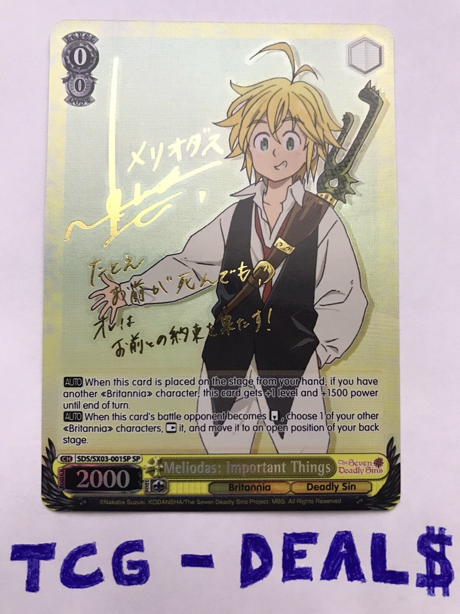 Weiss Schwarz Seven Deadly Sins Meliodas Important Thing SP