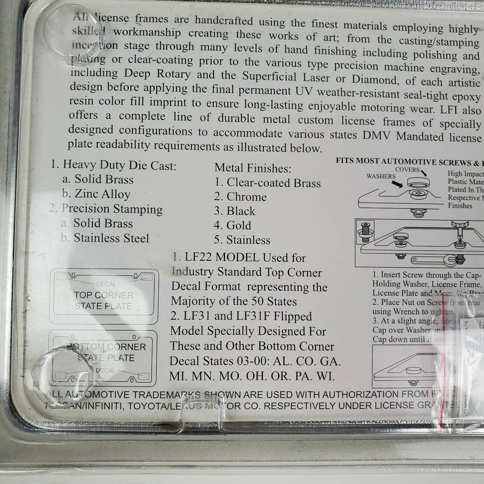 Marco de matrícula Infiniti de metal M35 G35 G37 Foto 3 de 4