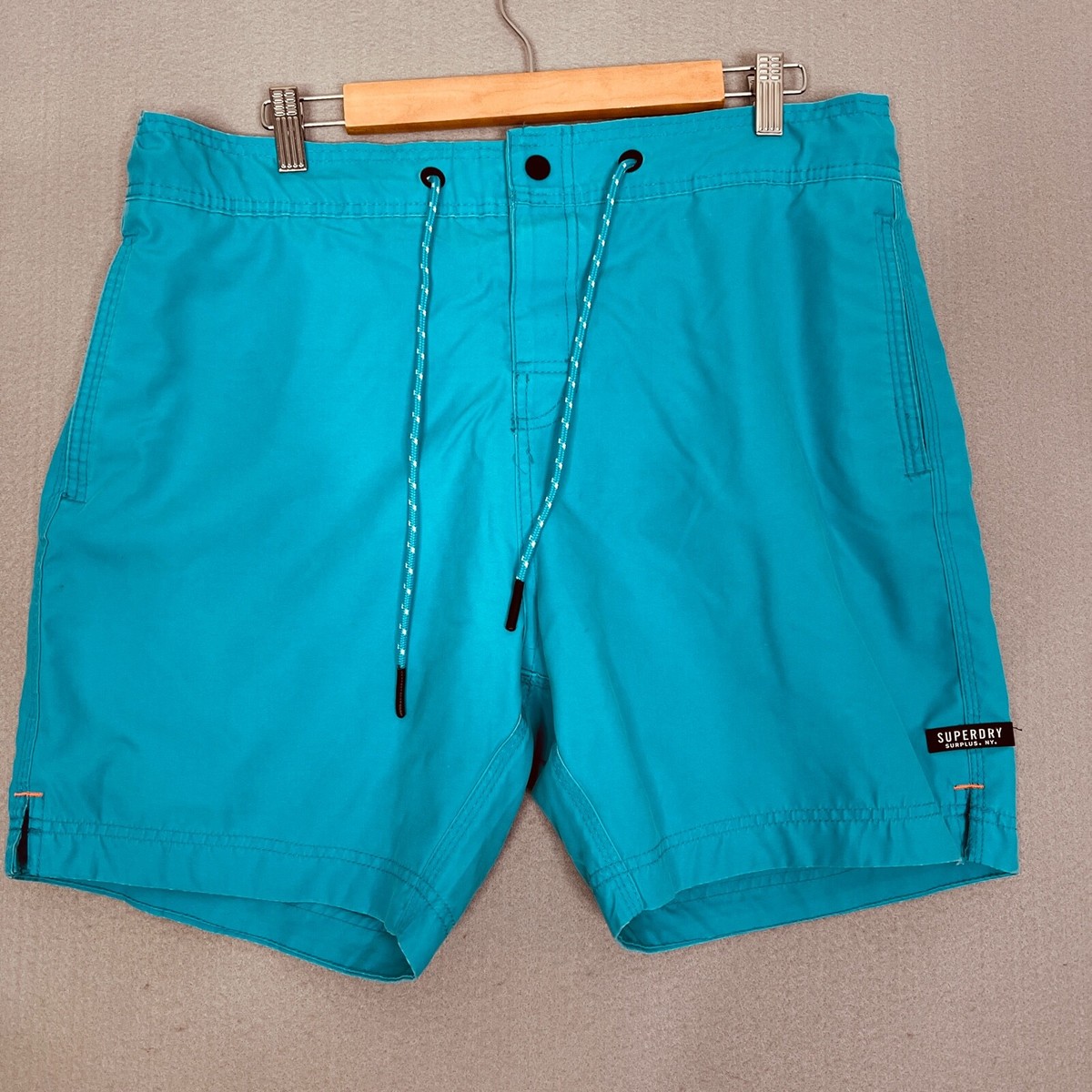 Superdry Swim Mens XXL Blue Teal Pockets Fully Lined Board Shorts  Trunks