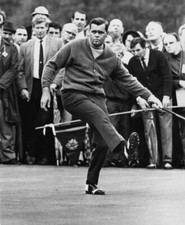 Golfer Gay Brewer Plays A Long Putt Match Against Gary Player First 1967 PHOTO