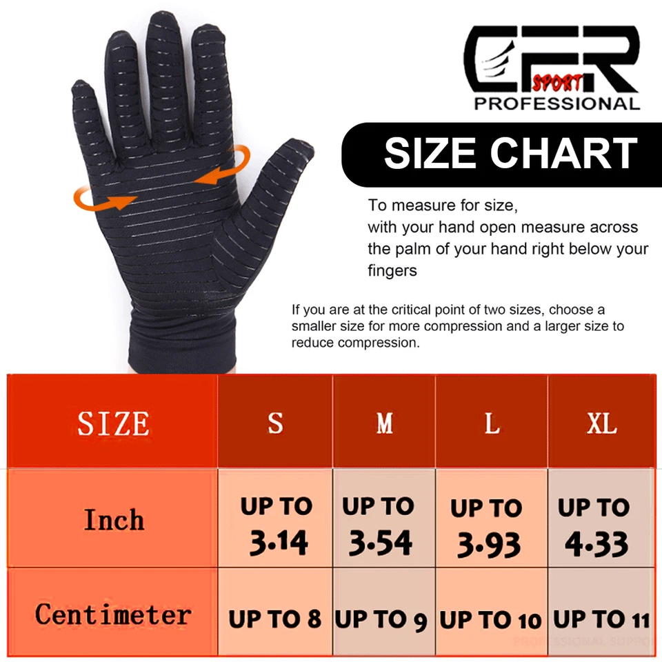 Guantes de compresión de cobre médico alivio del dolor artritis mano articulación soporte ortopédico Foto 2 de 4