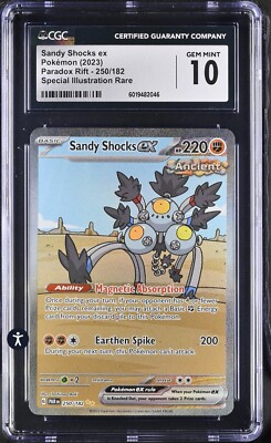 Pokemon Paradox Rift 250/182 Sandy Shocks ex 2023 SIR Fighting CGC