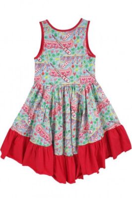 pink canoe dress Sunshine Lane Milkmaid Sleeve Lace-up Back Dress Striped Baby Pink