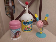Vintage Toy Ice Cream Maker With Scoops, Dish  Spoons