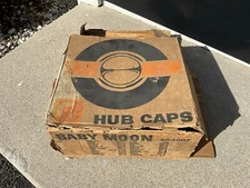 Vintage Cal-Custom “Baby Moon” Hubcaps, #20-1007 New In Box, 49-70 Chevy & Ford