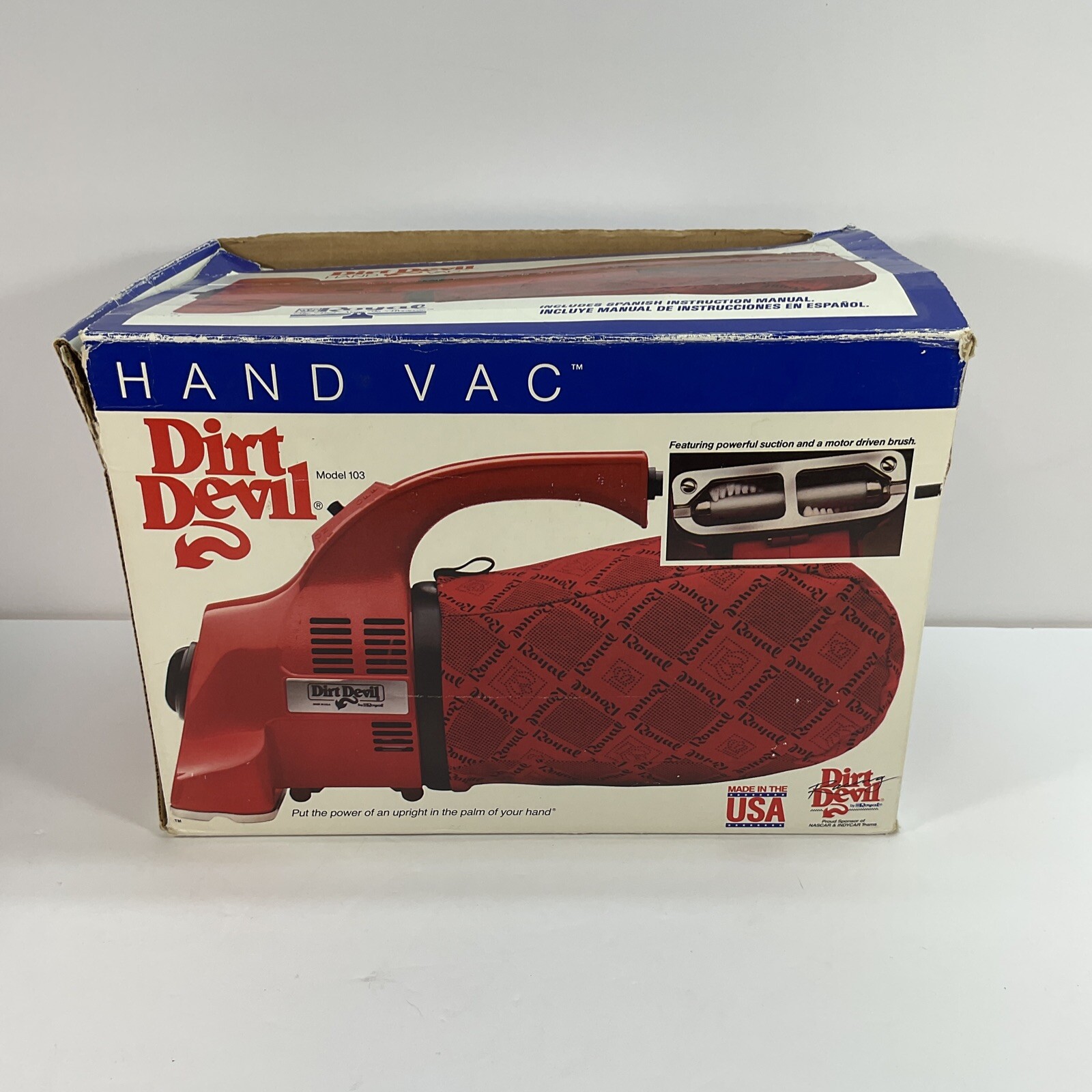Vintage Royal Dirt Devil Hand Vacuum Model 103 Red Vac Corded Tested