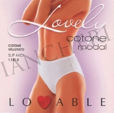 LOVABLE 3 SLIP DONNA art. 11510 MIDI COTONE VELLUTATO OFFERTA 3X2 / 2+1 MUTANDE