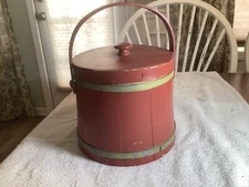 Antique C.L. Lane Bucket Co. Oak Bentwood 7.5” Sugar Barrel