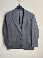Bill Blass Vintage Blazer Mens Brown Herringbone 42R Made In Usa 2 Button Wool