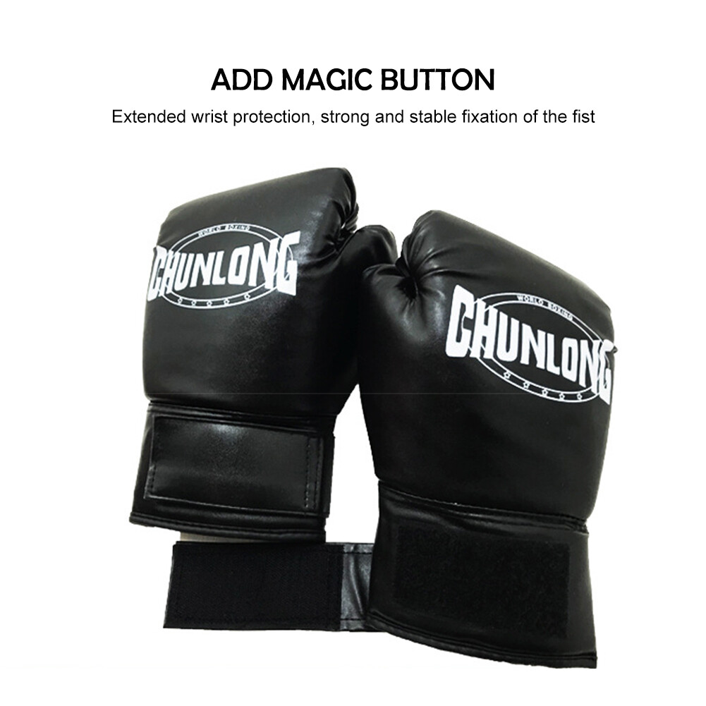 2pcs Muay Thai Karate Punching Gloves PU Leather Boxing Training