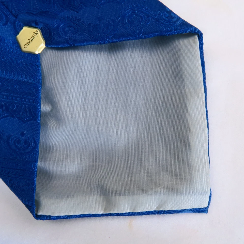 Chadwick by Wembley Mens Neck Tie Royal Blue Textured Multi Striped Print 53x4.5 - Imagem 4 de 4