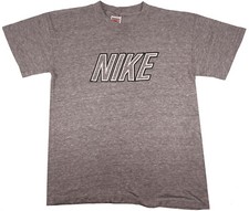 NIKE 1980's vintage t shirt heather grey Medium rare Made In USA single stitch