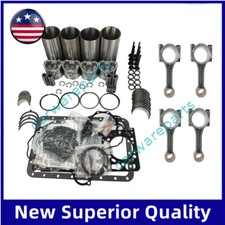 Overhaul Rebuild Kit+connecting Rod For Kubota V1502 Engine  L235 L235dt Tractor