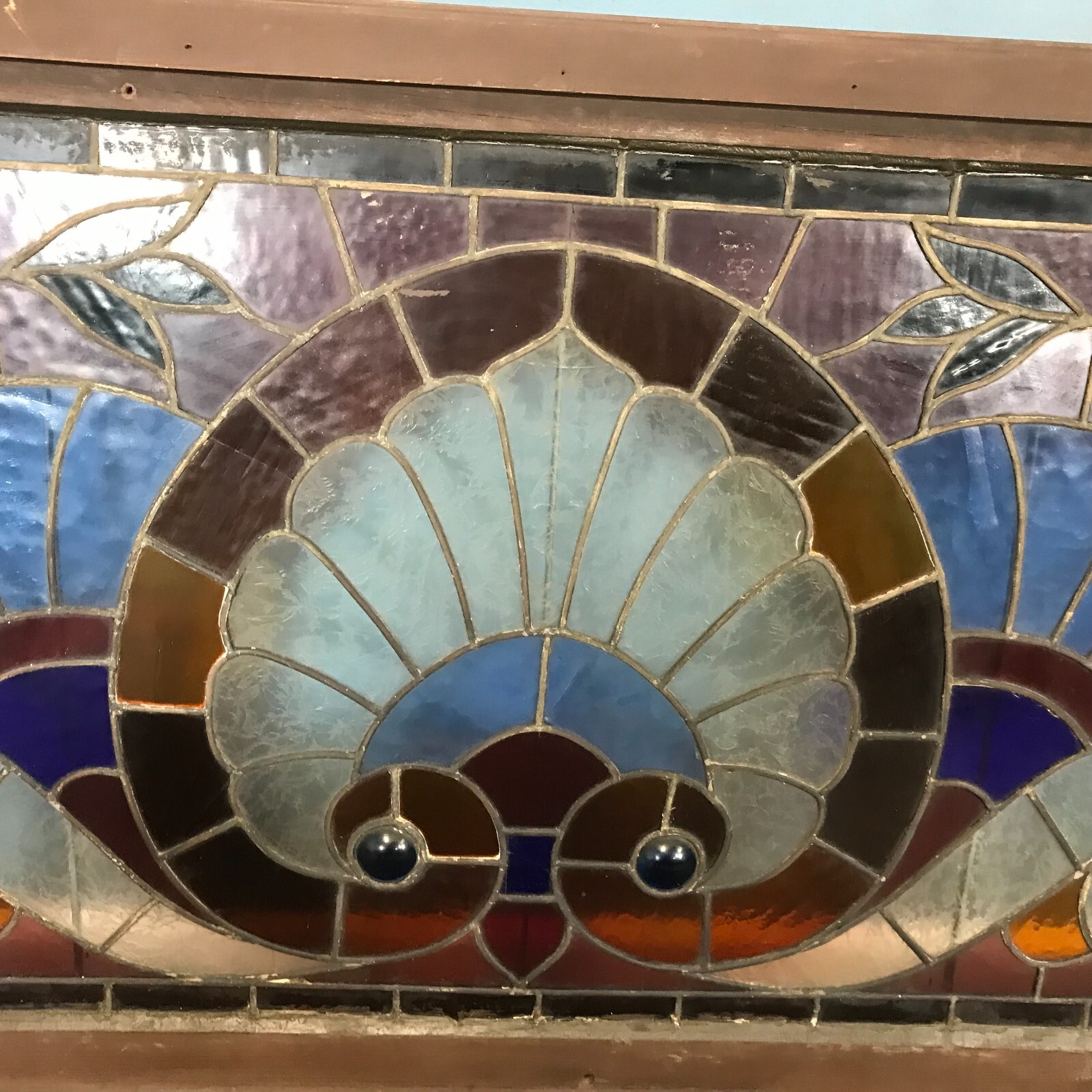 Large Antique Stained Glass Window eBay