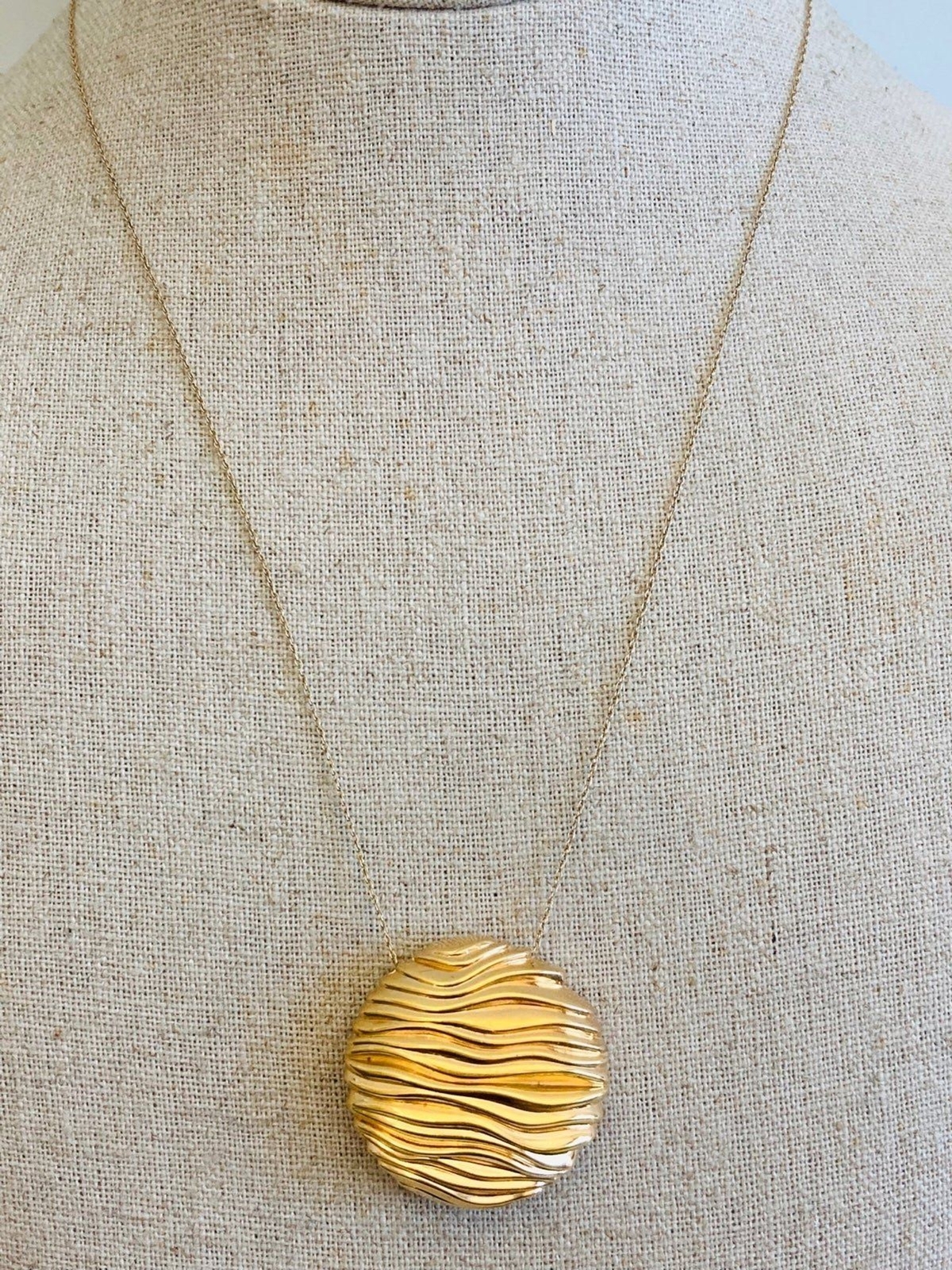 Vintage 14kt solid gold circle Wave Modernist Pen… - image 8