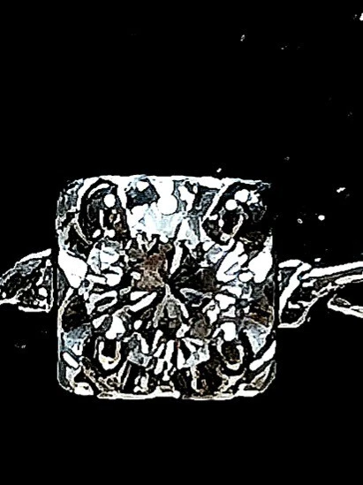 Anel de diamante lembrança vintage ouro branco 14k - Imagem 4 de 4