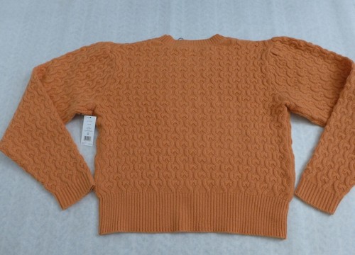 NWT JOIE $298 Cashmere Wool Cable knit Roland Crew Neck Sweater Size M Caramel - Picture 18 of 18