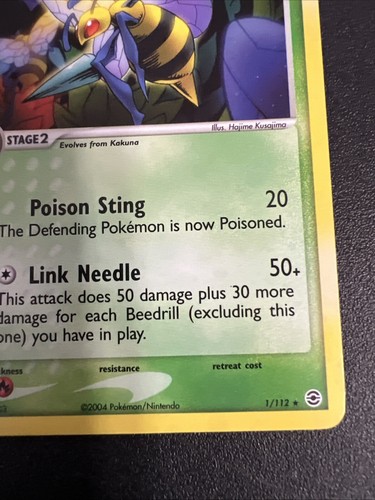2004 Pokemon Beedrill 1/112 Holo Card - Picture 12 of 24