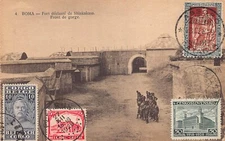 L362 Congo Belge Boma 1928 Italy Czechoslovakia multi countries stamps postcard