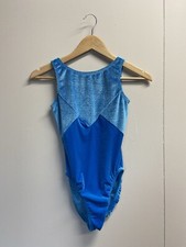 MOTIONWEAR Women  s Size Small Adult Petite Blue Sleeveless Tank Leotard EUC