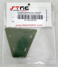 Machined Alum. Electronics Mounting Plate, Axial AX10 - Green - STRC#STA30497G