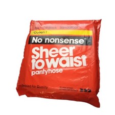 No Nonsense Sheer to Waist Pantyhose Vtg Sandalfoot OFF BLACK Size Queen 1 M41