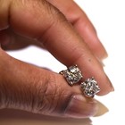 New IGI 14k white gold 4.01ct VS1 H round lab created diamond stud earrings — photo 9
