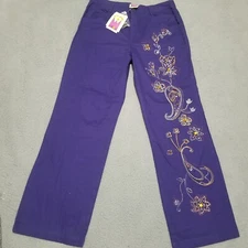 Anthony Original Artsy XS NWT Purple Embellished Jeweled Wide Leg Floral Pants