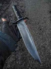 CUSTOM HANDMADE D2 STEEL HUNTING BOWIE KNIFE WITH MICARTA HANDLE SHEATH