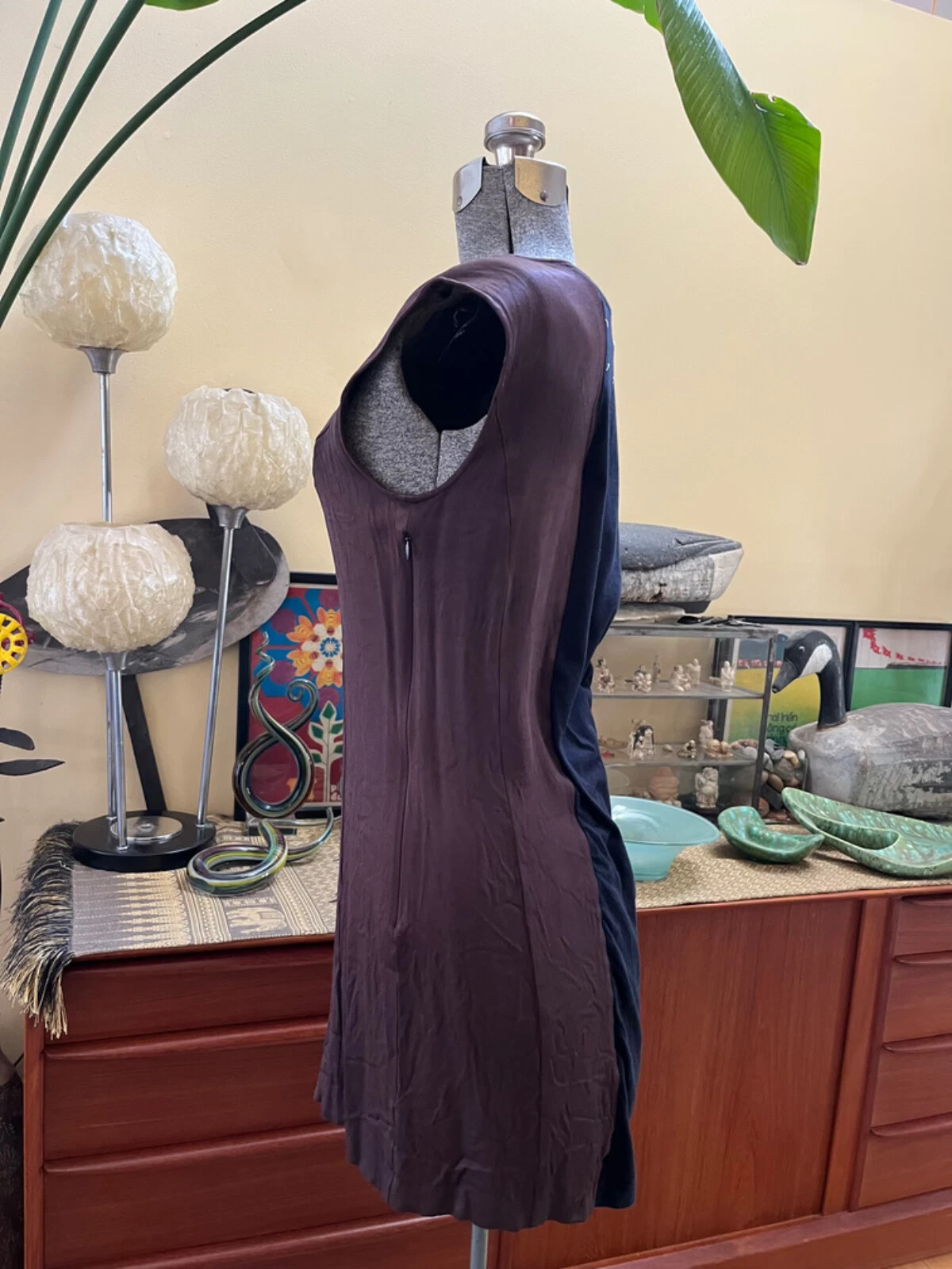 MAISON MARGIELA Abito T Shirt Martin Margiela Bianco Tag Nero Marrone Asimmetrico Italia L US 4 6