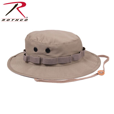 Khaki Boonie Hat With Shotgun Loops Poly Cotton Blend Sun Hat Rothco 5813