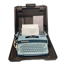 VINTAGE Smith Corona Electric Coronet Super 12 Blue Typewriter With Case BLUE thumbnail