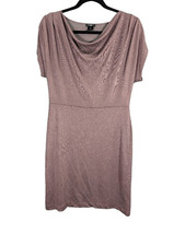 Ann Taylor Taupe Cowl Neck Sheath Dress Medium