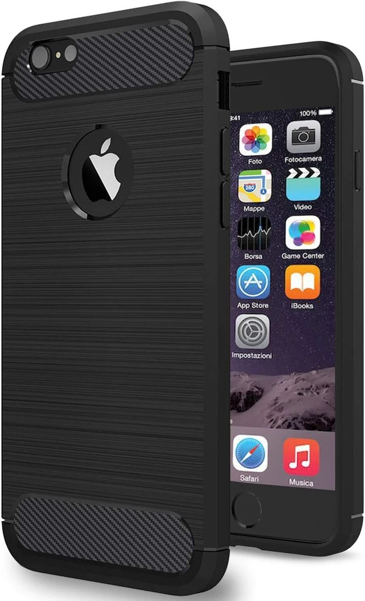 Cover Trasparente Per IPhone 6/6s Con 2 Vetri Temperati, Custodia Morbida Silicone Nero, Antiurto, Angoli Rinforzati, 4,7 Pollici - 2