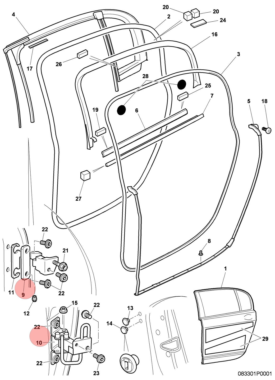 06-13 BENTLEY CONTINENTAL FLYING SPUR REAR LEFT DRIVER SIDE DOOR HINGE WHITE OEM