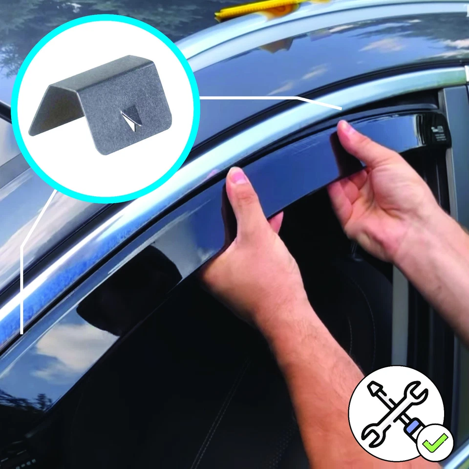 Deflectores de viento en canal para Mazda CX-9 2007-2015 4 piezas parasoles protector de lluvia Foto 4 de 4