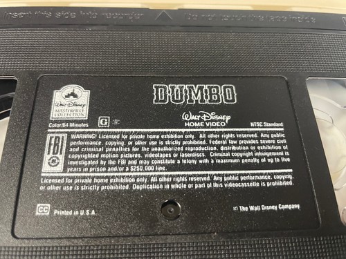 RARE Walt Disney Classic VHS DUMBO Clamshell Case - Picture 4 of 6